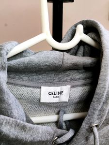 Celine Loose Hoodie in cotton fleece with a studd