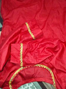 Red &amp; Gold Embellished Kurta