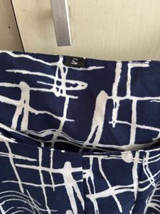 Navy &amp; White Print Mini Dress