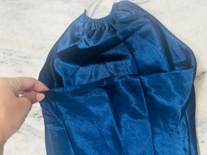 Halter Neck Backless Satin Midi Dress