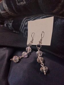 White Crystal Earrings