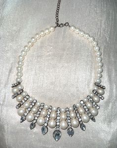 Pearl & Rhinestone Statement Necklace