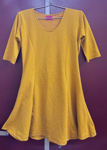 Mustard Fit & Flare Dress