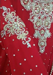Red heavy Handwork Sharara Set Full Zircon Work