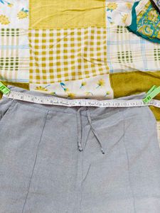 Formal Grey Cotton Pant For Women