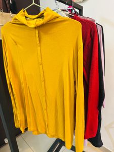 Mustard Buttoned Top