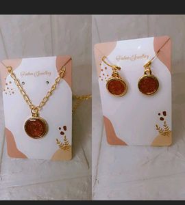 Combo Sparkling Bronze Pendant Necklace