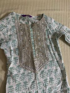 Floral Print Kurti with Embellishments