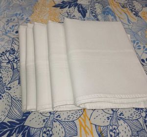 Men Plain White Handkerchief