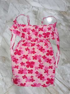 Pink Floral Mini Dress