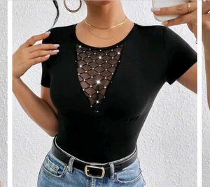 Chic Black Mesh Bodysuit