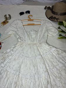 White Flaired Korean Dress🤍
