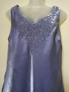 Blue Embroidered Maxi Dress
