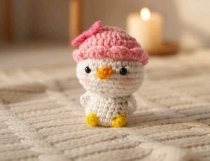 Adorable Crocheted duck with Hat....