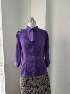 Purple Ruffle Blouse &amp; Paisley Skirt