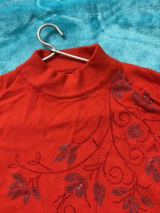 ORANGE Embellished Sweater + free gift