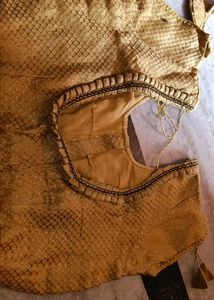 Golden Readymade Saree Blouse