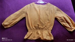 Mustard  Eyelet Top