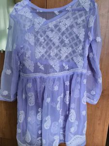 Elegant Lavender Embroidered Kurti
