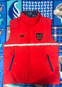 Red Sleeveless Puffer Jacket