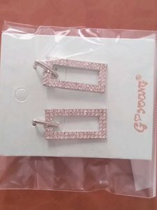Sparkling Rectangular Drop Earrings
