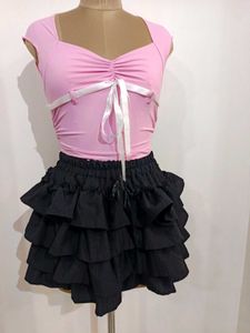 Pink Top & Ruffle Skirt Set