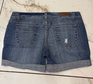 Melted Denim Shorts