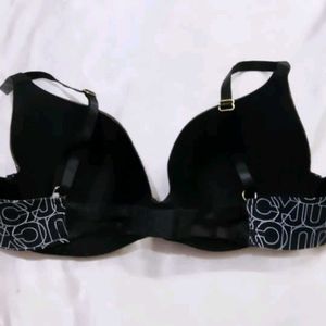 Patterned Black Bra