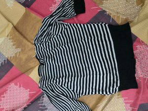Striped Black & White Top