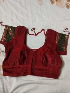 Maroon Embroidered Saree Blouse
