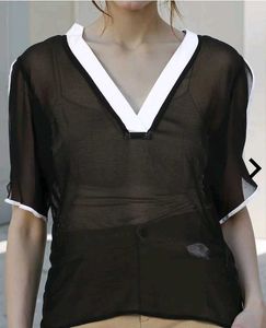 Chic Black Sheer Top