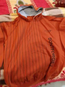 Orange Striped Hoodie