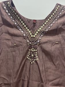 Elegant Brown Kurtaset pajama and dupatta