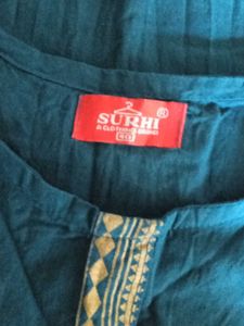 Teal Kurti with Embroidered Accents