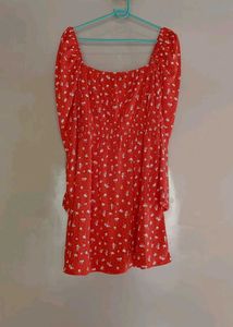Red Floral Mini Dress