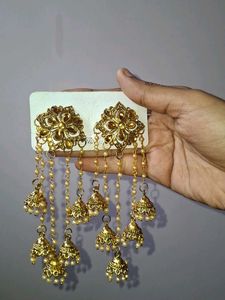 vintage Gold Jhumka Earrings(inspo from bahubali)