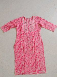 Pink Embroidered Kurta - Good condition