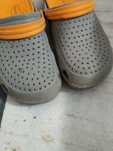 Stylish Grey &amp; Orange Flip Flops aqualite