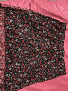 Floral Printed A Line mini skirt