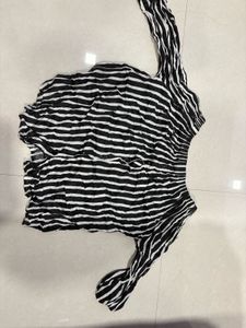 Zebra Print One Shoulder Top