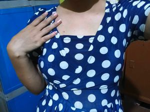 Navy Polka Dot Dress
