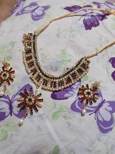 Rhinestone Necklace &amp; Earring Set