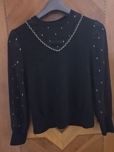Black Sheer Sleeve Blouse