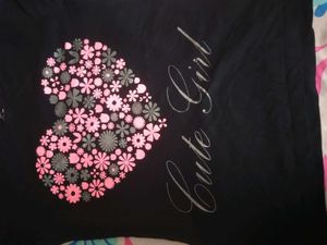 Cute Girl Floral Heart Tee