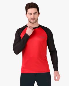 CORWOX Full Sleeves Red &amp; Black Sports T-Shirt