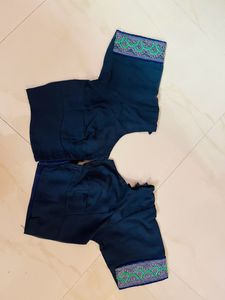 Blue Blouse With Beautiful Back Design