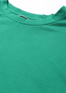 Green Solid drop Shoulder Sleeves Oversized