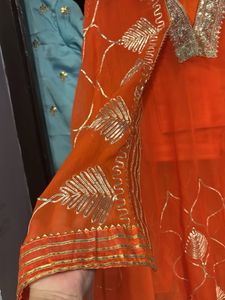 Orange Embroidered Kurta Set