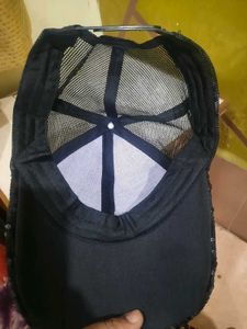 Rhinestone Embellished Black Cap