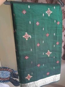 pure banarasi silk Green with rich Pallu